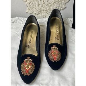 Coloriffics Velvet Embroidered Slipper Style Shoe
